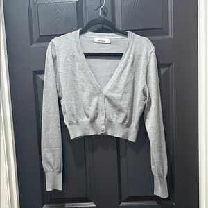Light Gray Cropped Cardigan